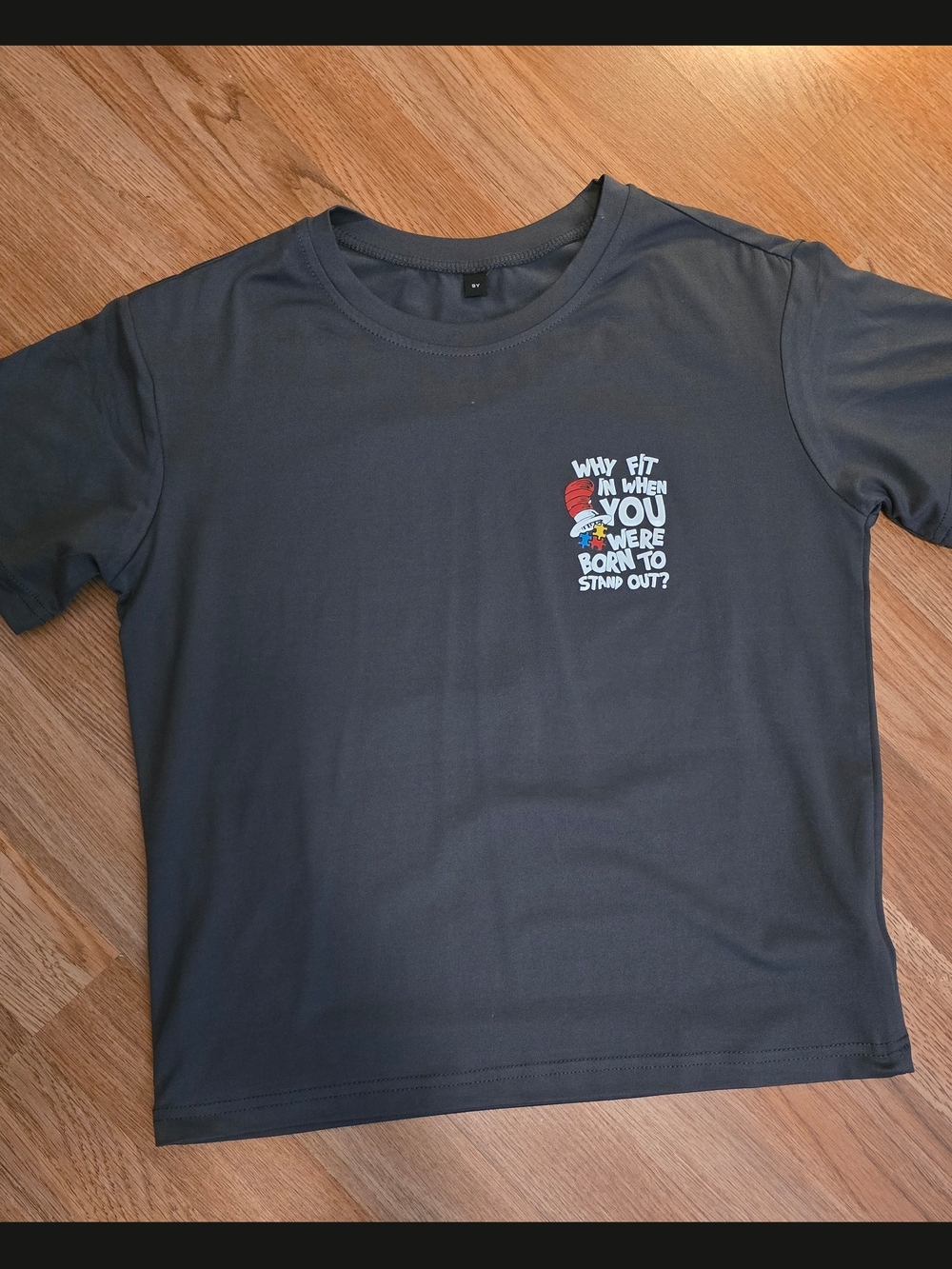 Kids Charcoal Graphic Tee - "Why Fit In When You Were Born To Stand Out"